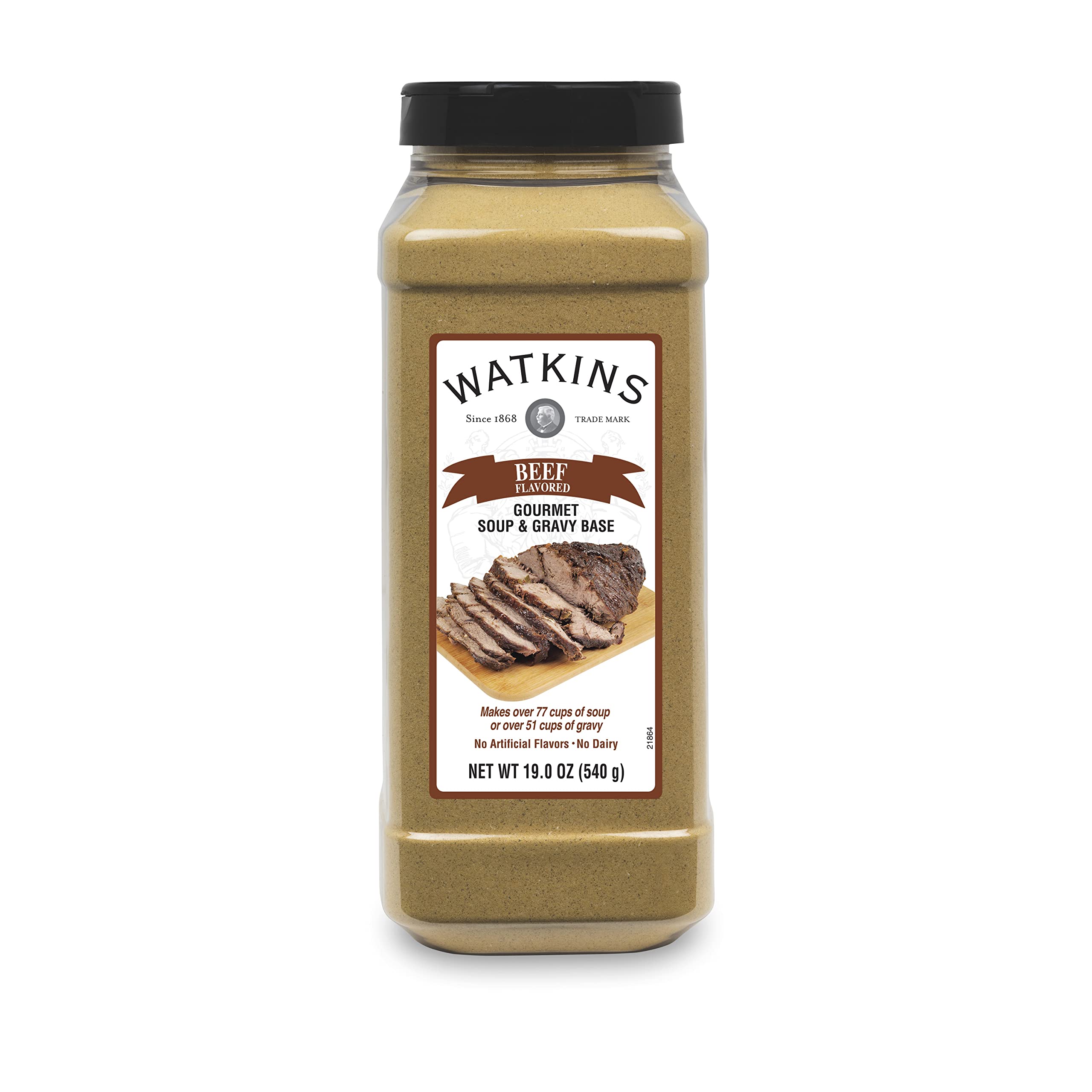 Watkins front label showing product identity and easy pantry use