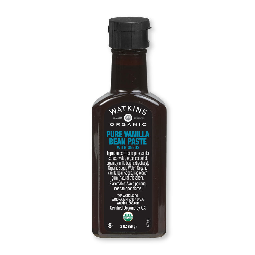 Watkins bottle front packaging showing organic label and benefit flavor clarity