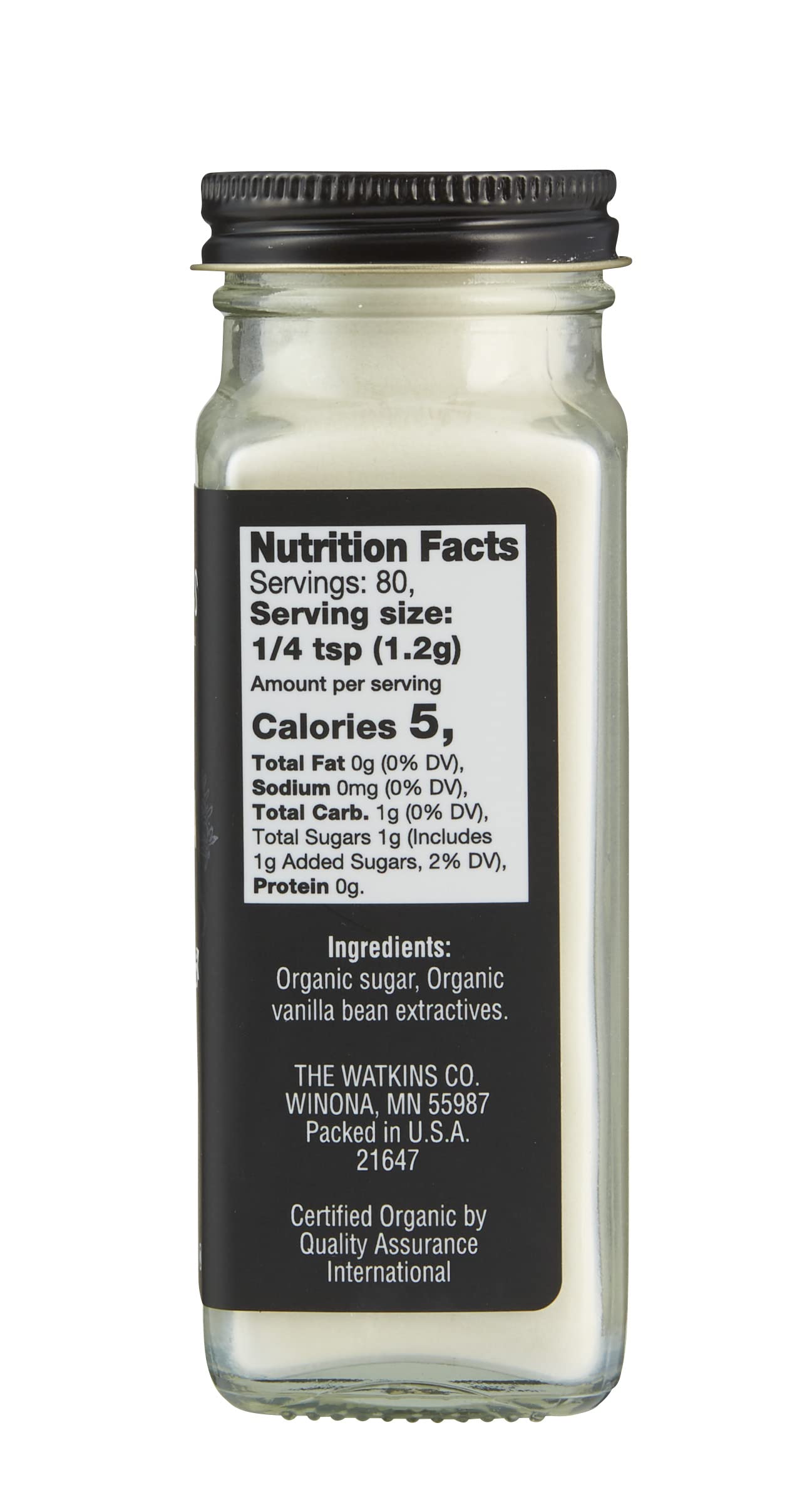 Watkins bottle top and cap showing seal for freshness and easy pouring convenience