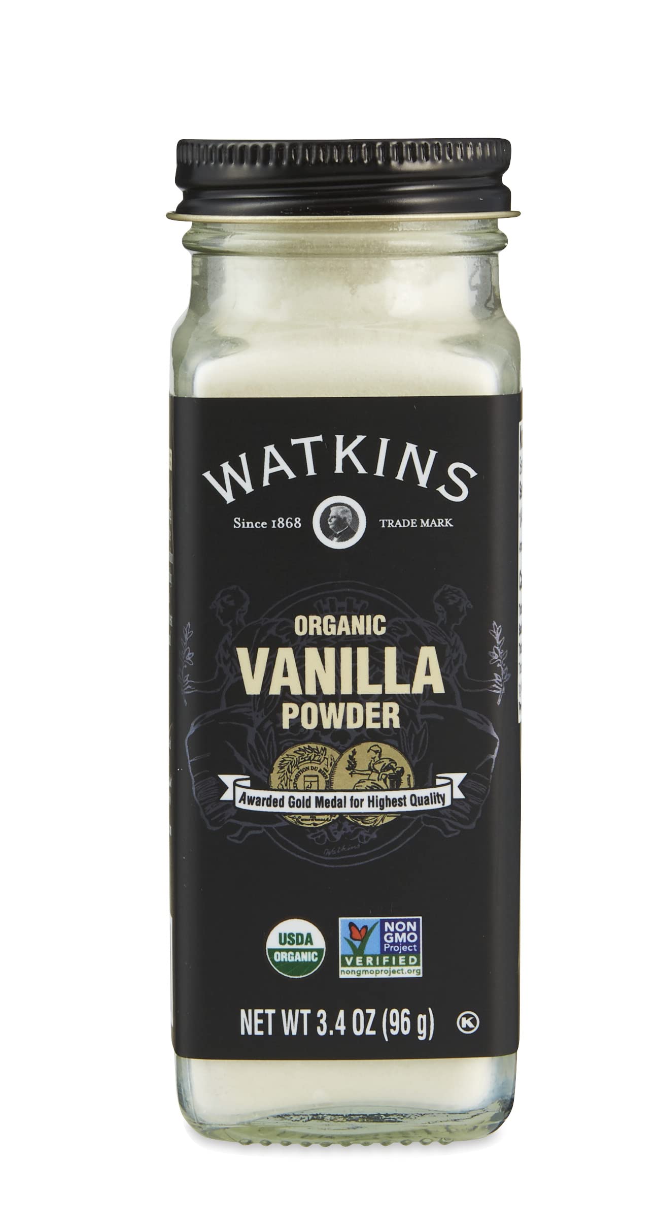 Watkins front label showing organic certification and product name benefiting informed shoppers
