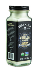 Close-up of fine vanilla powder texture from Watkins enhancing dry-mix integration