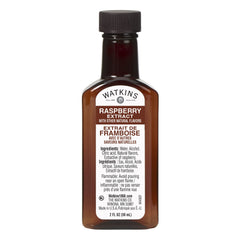 Watkins raspberry extract bottle close-up highlighting concentrated flavor