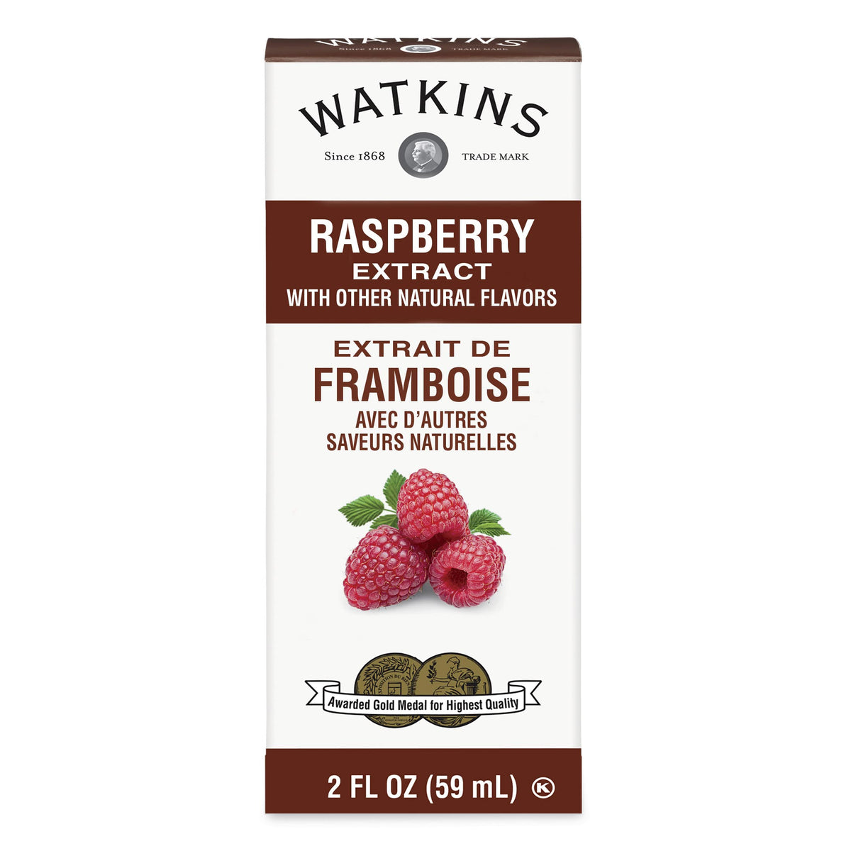 Watkins raspberry extract front packaging shows brand and pack benefit