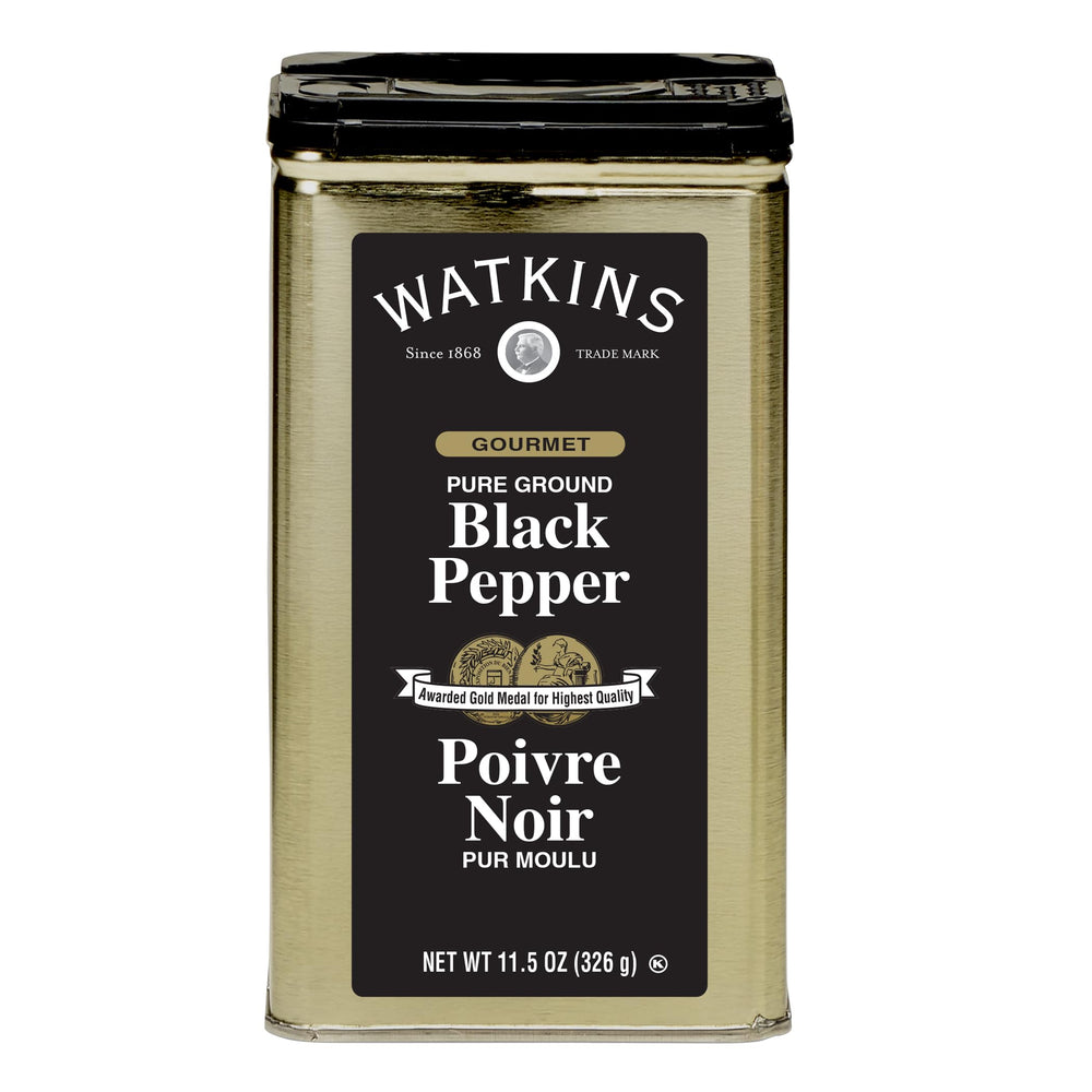 Watkins tin front packaging showing branding and 11.5 oz size benefit