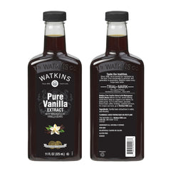 Watkins label close-up highlighting Madagascar bean origin and authenticity
