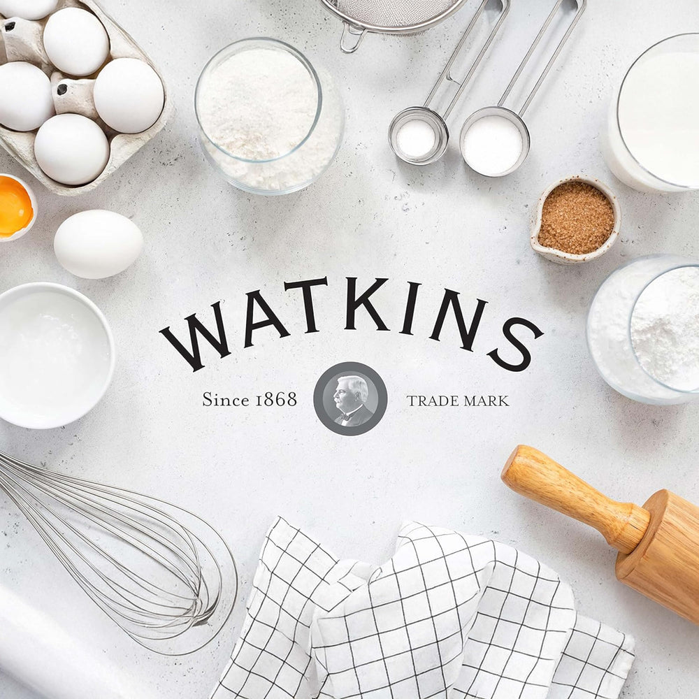 Watkins bottle on kitchen counter suggesting everyday baking convenience