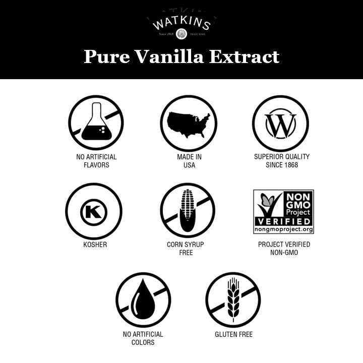 Watkins paste stirred into vanilla ice cream highlighting richer flavor and flecks