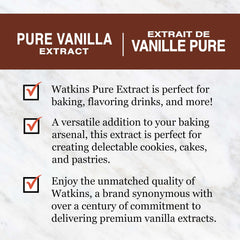 Watkins pouring vanilla into a mixing bowl for consistent recipe results
