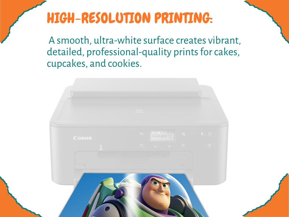Watson & Webb printed wafer flowers placed on cake showcasing crisp detail