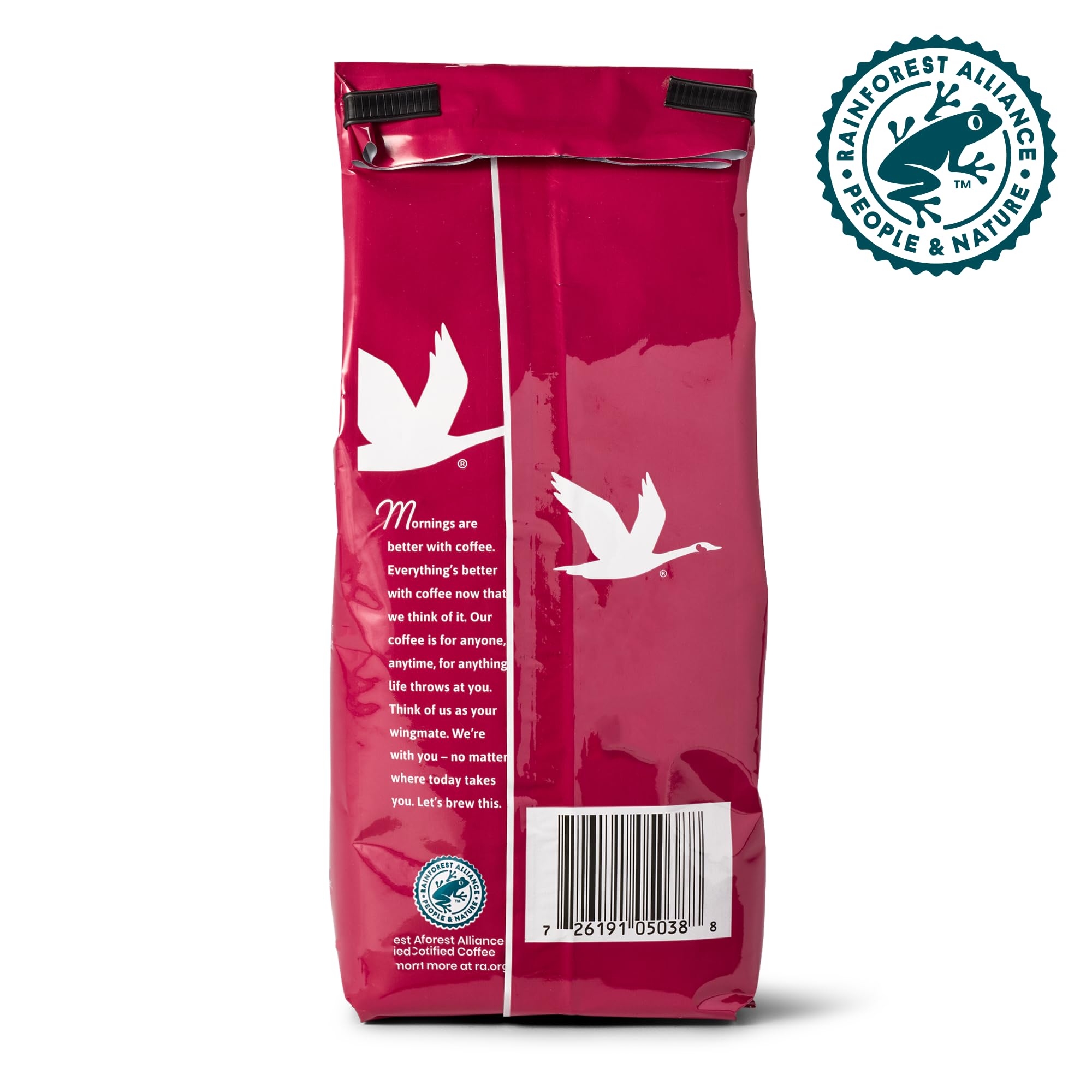 Wawa Rainforest Alliance badge on bag signaling responsibly sourced beans