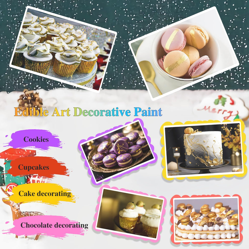 Wayin gold painted cupcake topper adding festive edible sparkle