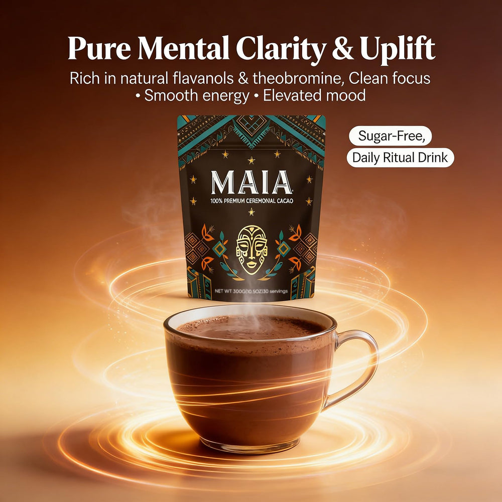 Wdvpue Maia whole cacao beans detail emphasizing natural, minimally processed origin