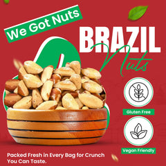 We Got Nuts close-up of Brazil nut kernels highlighting rich texture and freshness