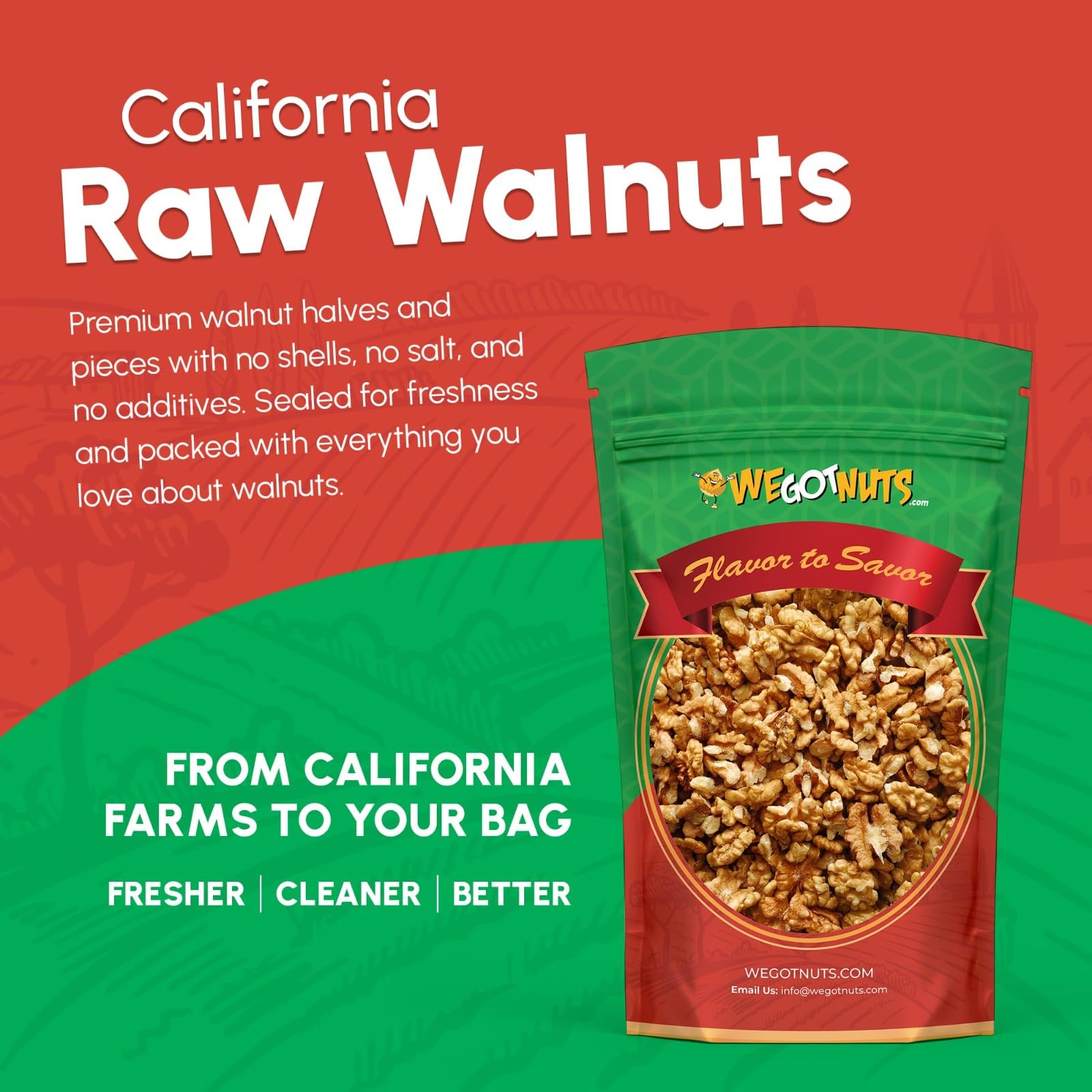 We Got Nuts chopped walnuts texture detail for baking and mixing