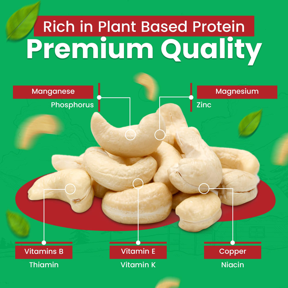 We Got Nuts close-up of whole cashews showing creamy texture benefit