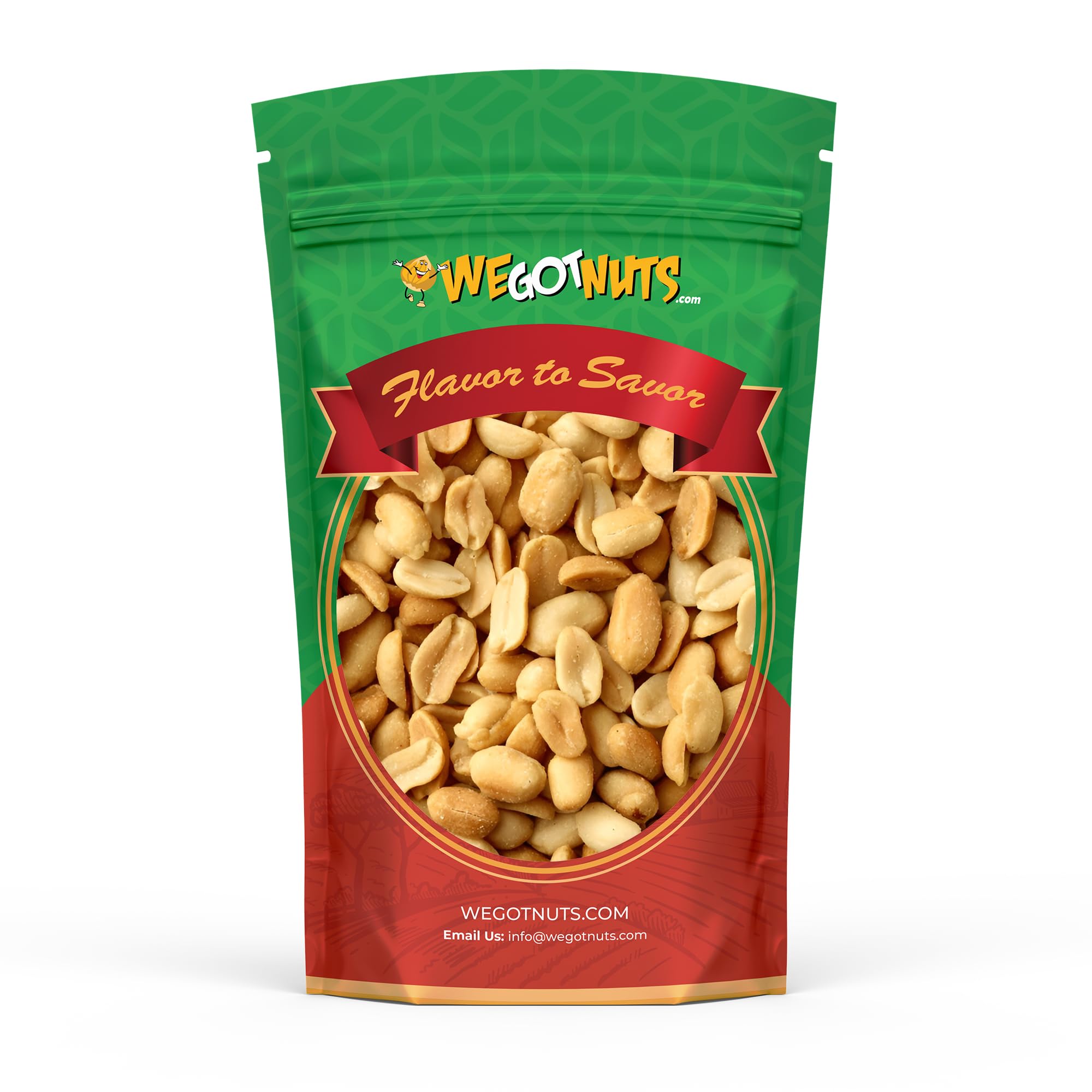 We Got Nuts front of 5 lb bulk bag showing label and product benefit