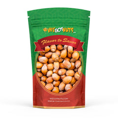 We Got Nuts front pouch showing 4lb resealable bag and benefits