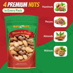 Close-up of We Got Nuts in-shell mix revealing natural textures and freshness for better taste