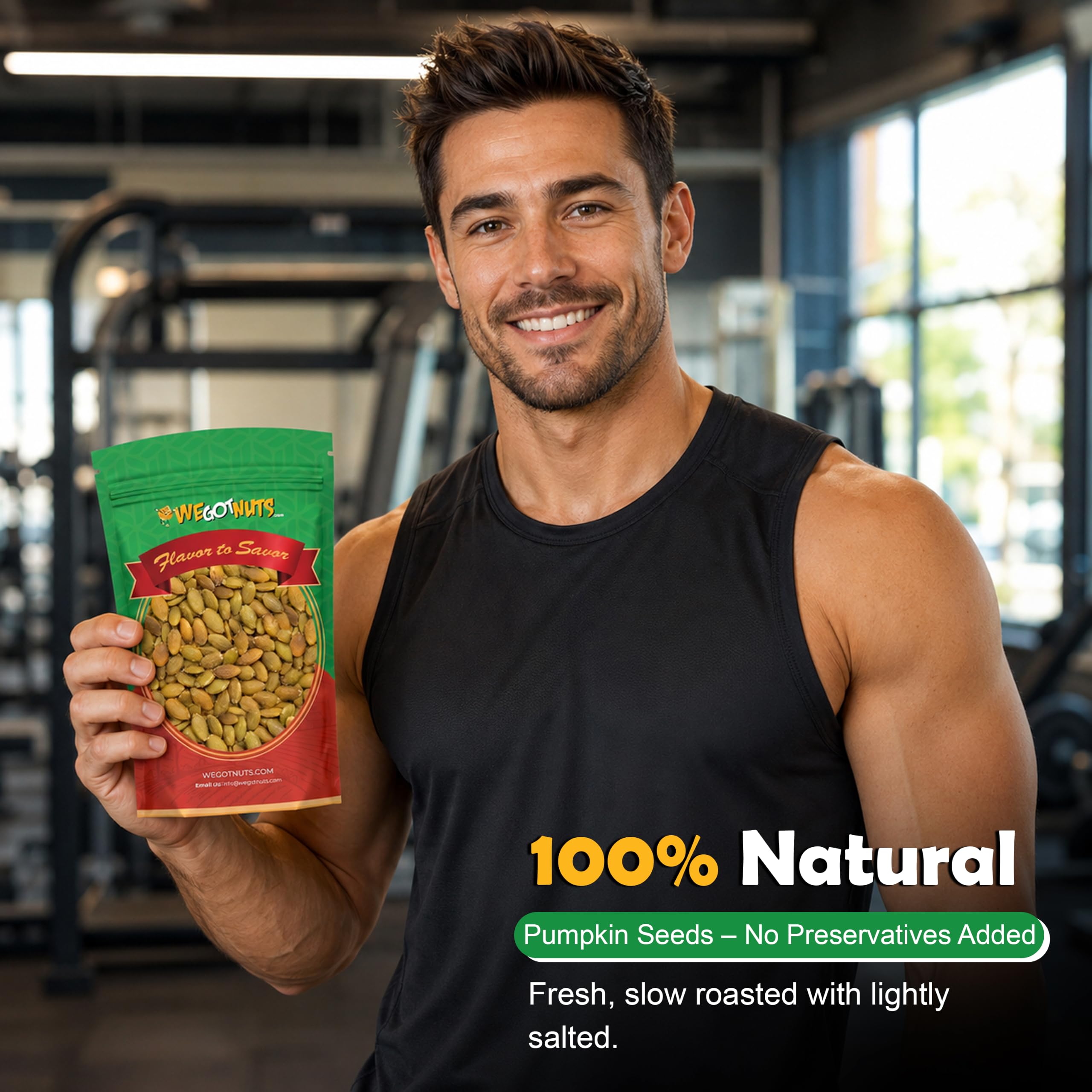 We Got Nuts product label and nutrition facts panel for ingredient and nutrition info