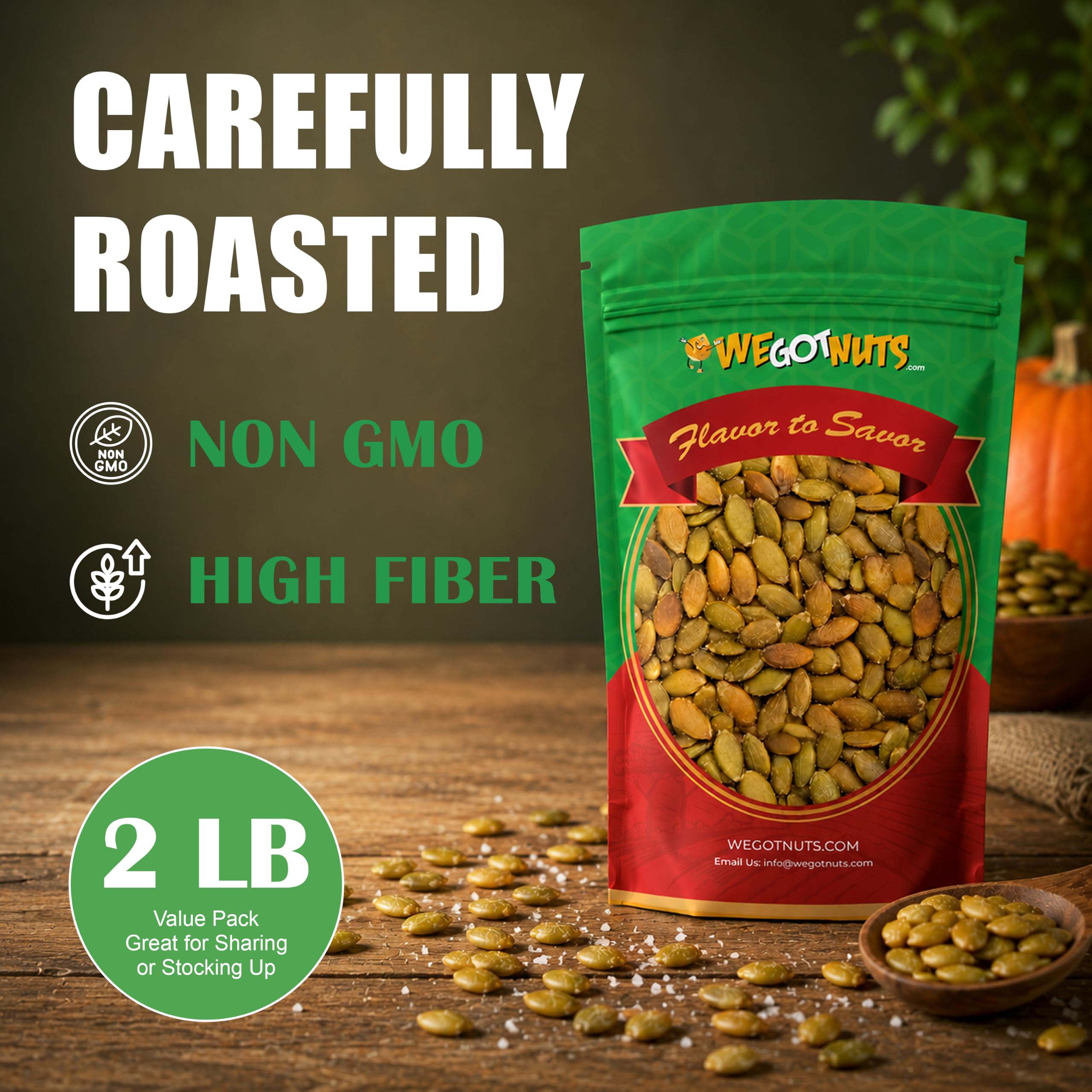 We Got Nuts snack bowl outdoors with pumpkin seeds for on-the-go energy and taste