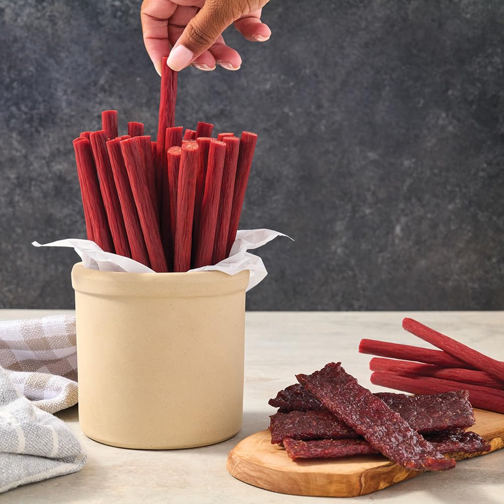 WEAVER'S beef stick beside ruler showing 7-inch size for portion control