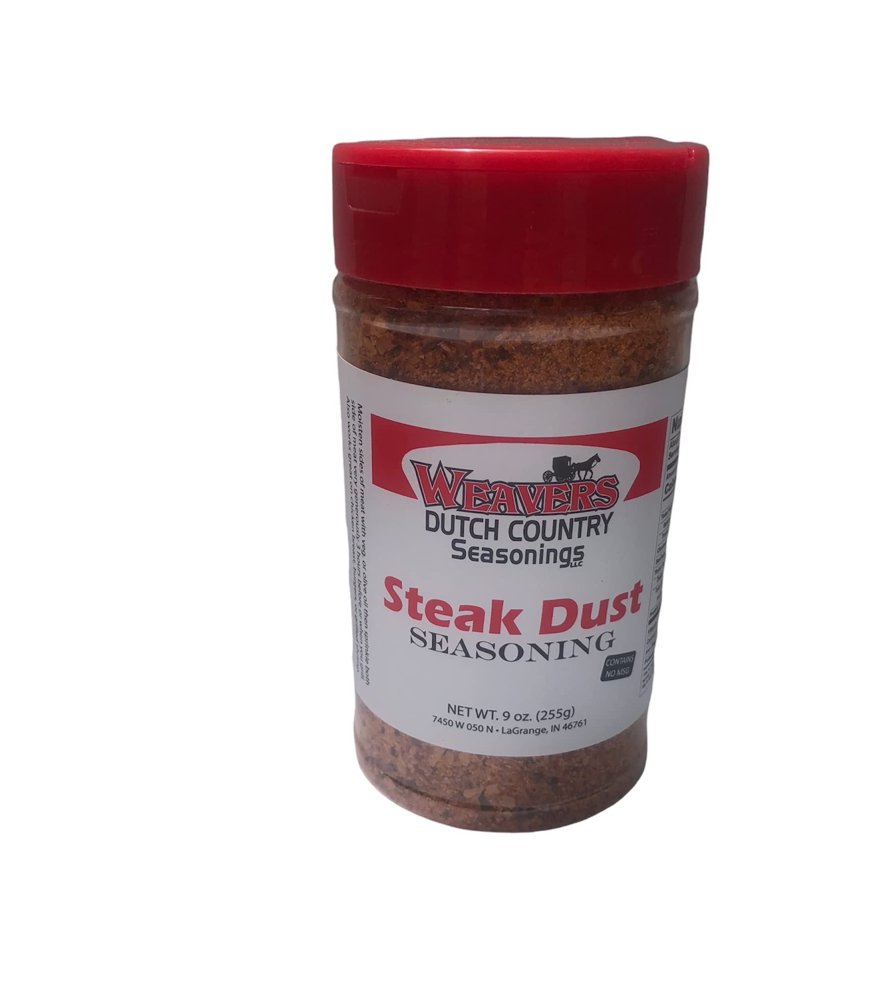 Weavers Steak Dust front label showing brand and clear ingredient appeal