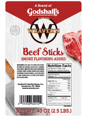WEAVER'S beef stick texture and cross-section showing firm bite and protein density