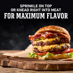 Weber-applied on raw burger patty demonstrating easy integration