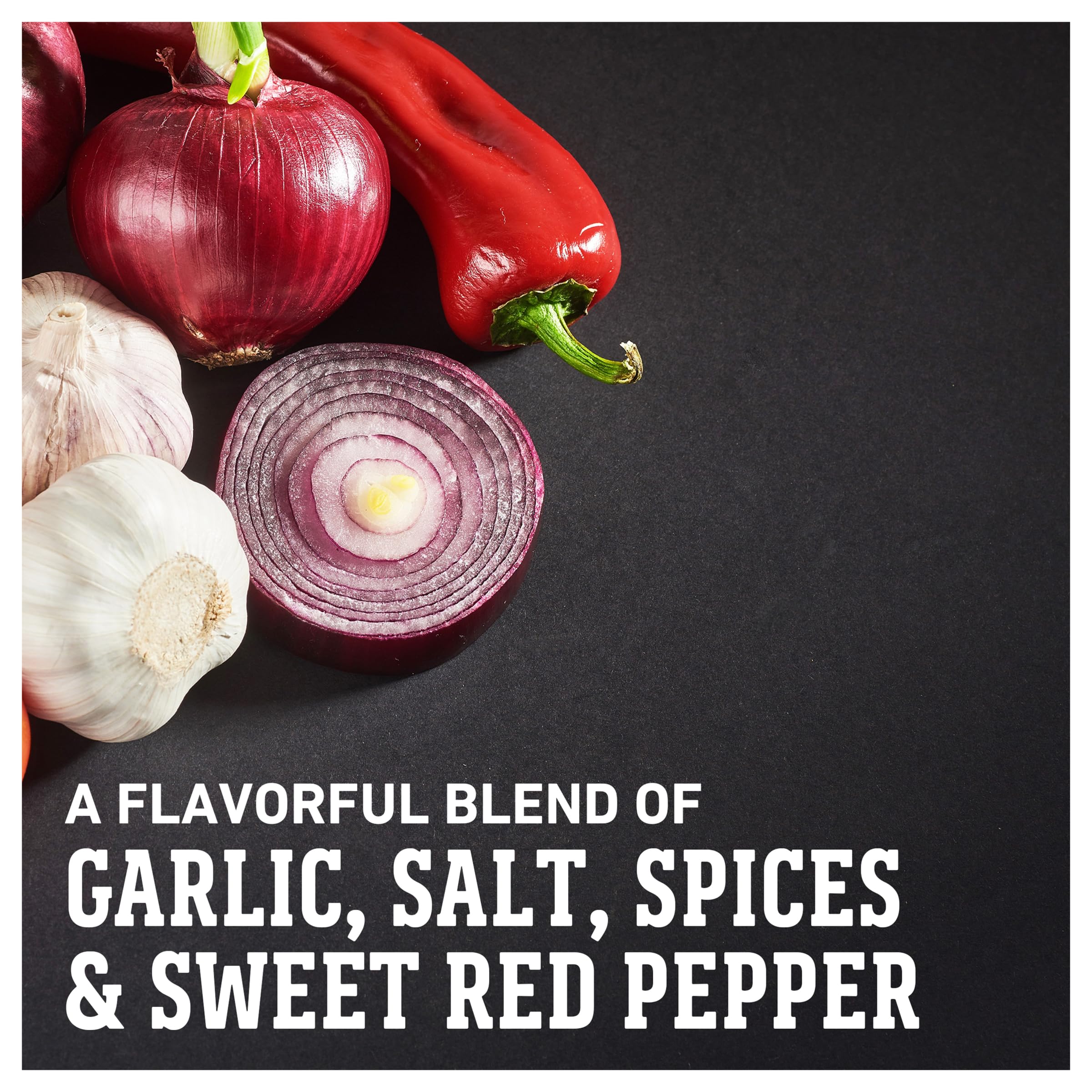Weber roasted garlic & herb on roasted vegetables enhancing color and savory aroma