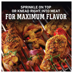 Weber roasted garlic & herb poured into hand demonstrating texture and measure control