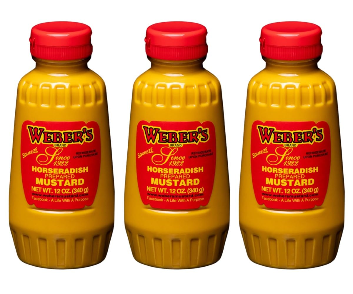 Weber's front packaging showing three 12oz squeeze bottles and brand visibility