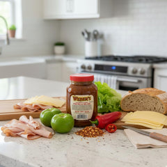 Weber's served on a charcuterie board pairing with cheese for bright flavor
