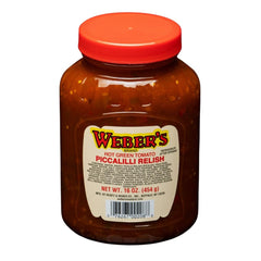 Weber's jar front packaging showing label and 16oz size, adds trusted flavor