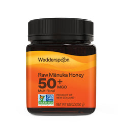 Wedderspoon jar front view showing label and size with clear branding and appeal