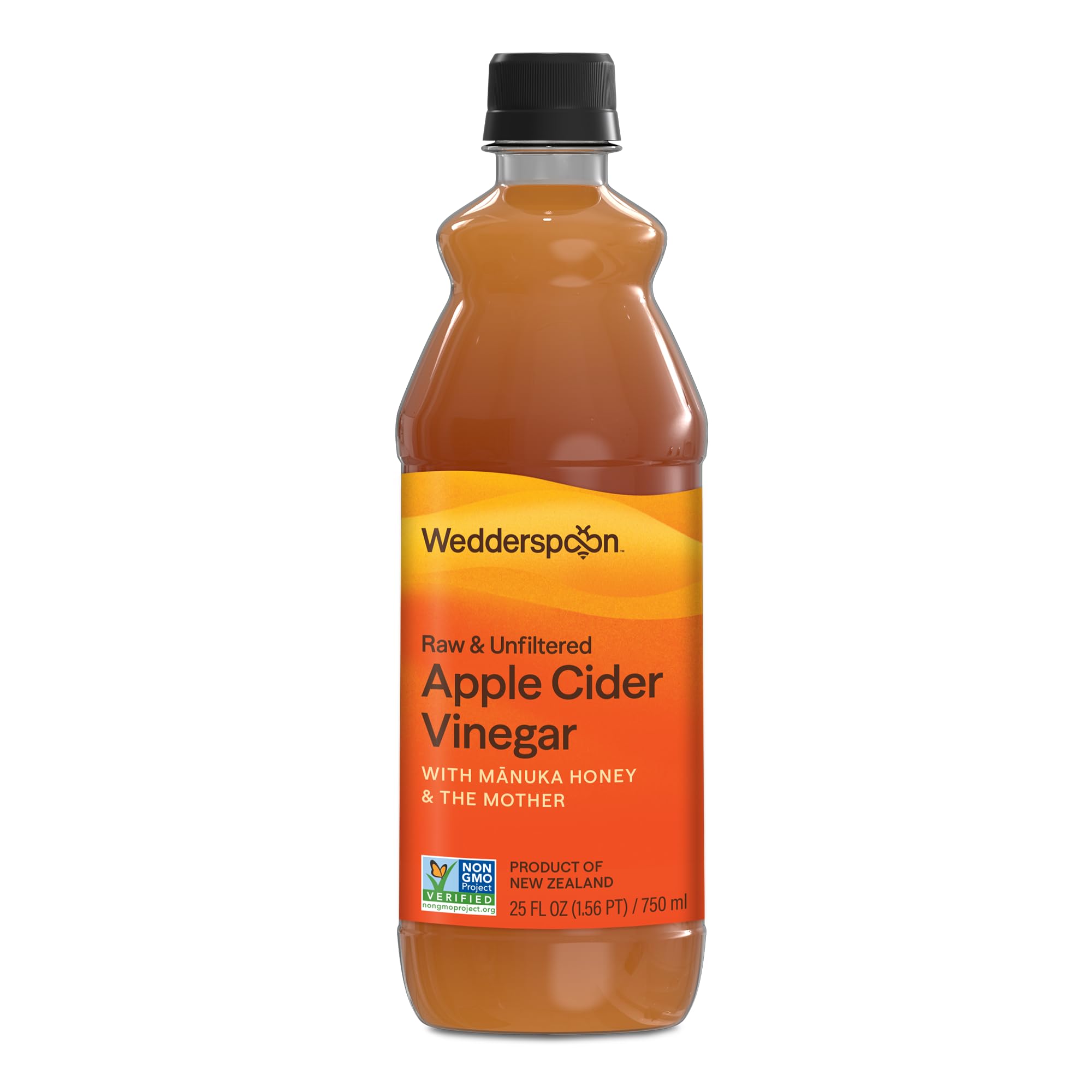Wedderspoon bottle front label showing brand and organic benefit