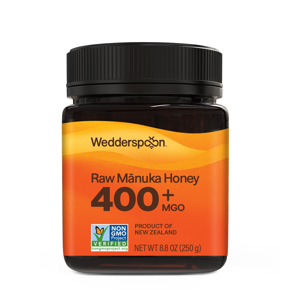 Wedderspoon jar front packaging showing label and jar benefits