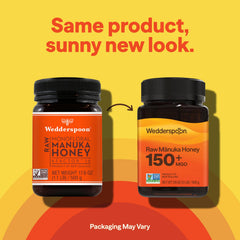Wedderspoon jar side angle displaying BPA-free jar and natural honey sheen benefit