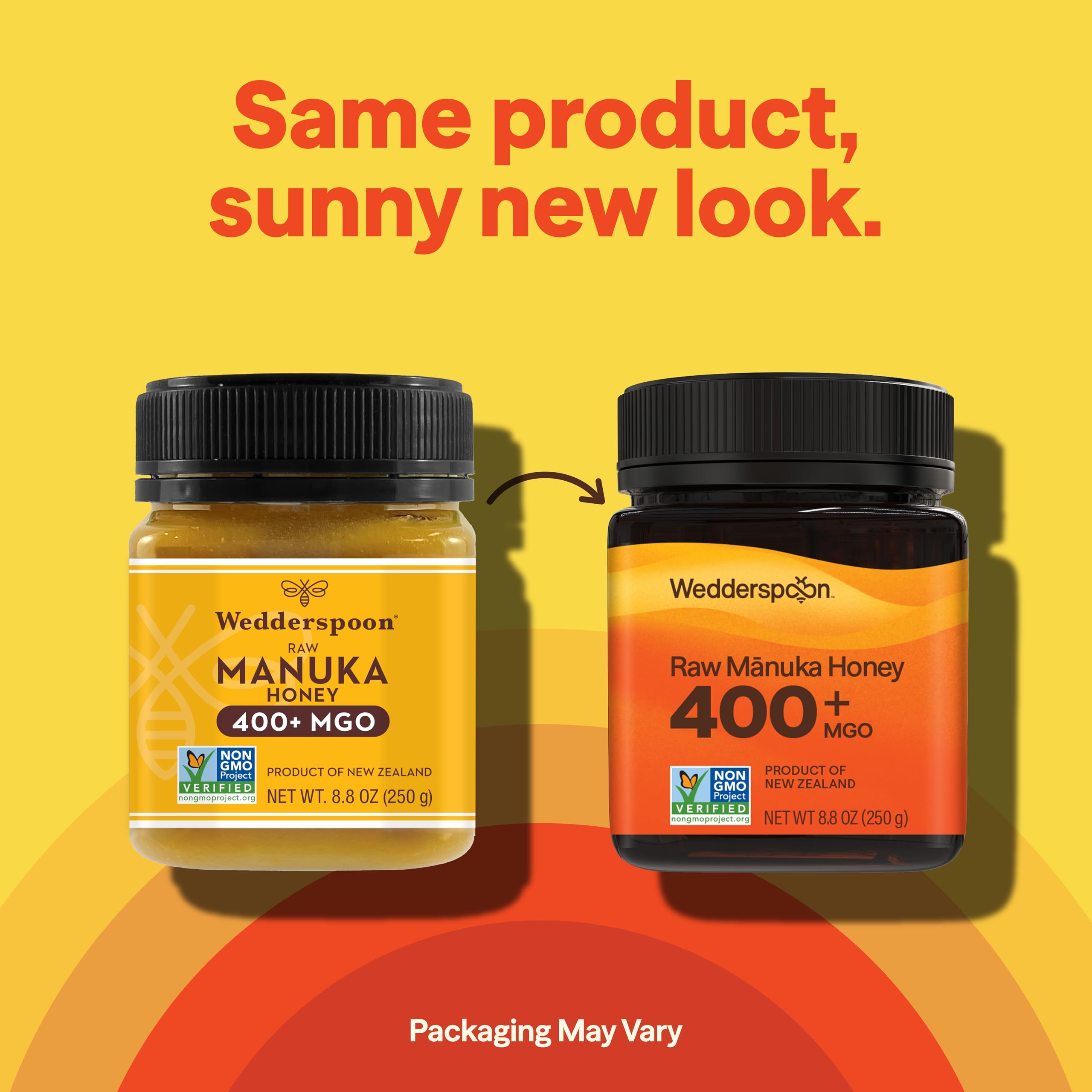Wedderspoon open jar top view showing creamy raw Manuka texture