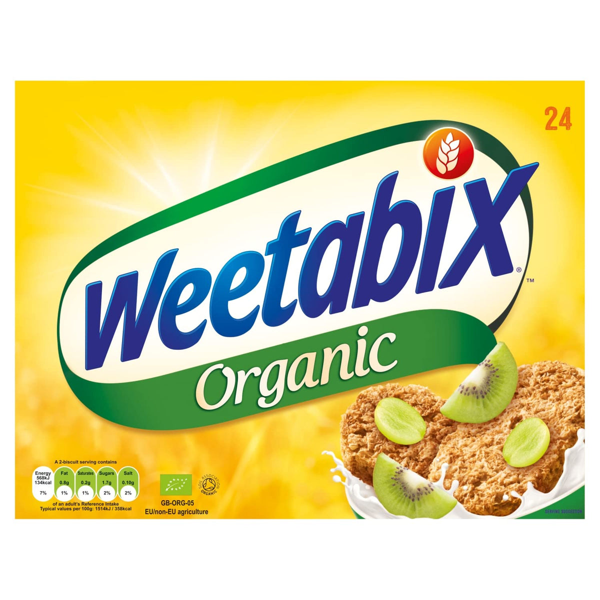 Weetabix organic front packaging showing 450g pack and organic label benefiting meal planning