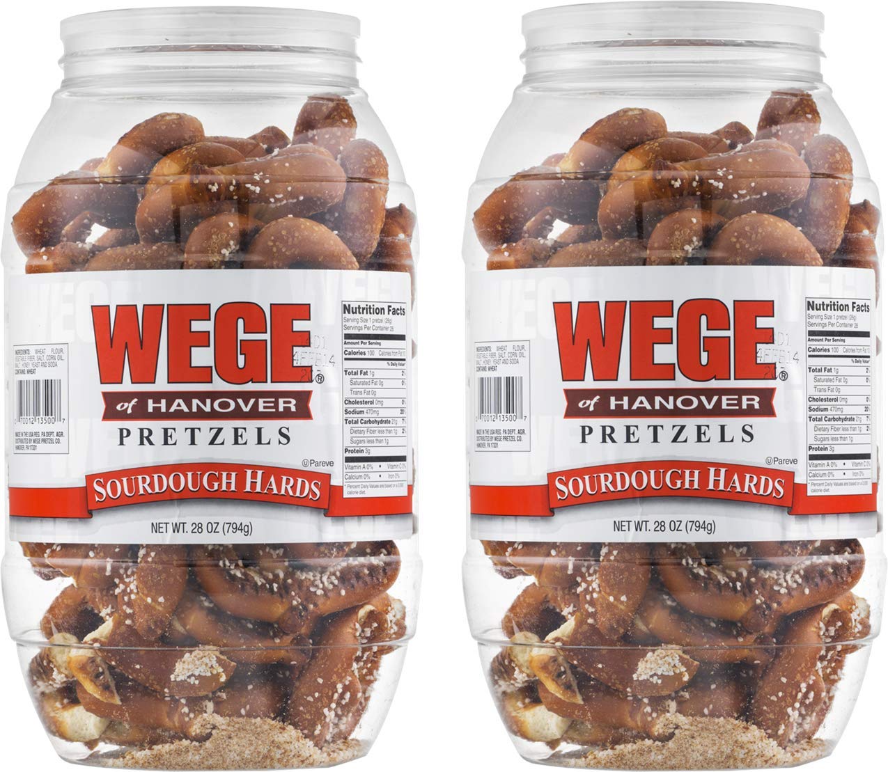 Wege Of Hanover front packaging showing two 28 oz barrels and product branding, highlights generous quantity