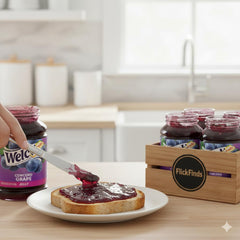 WeIch$ jar next to measuring cup showing 30 oz scale for portion planning