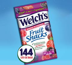 Welch's single pouch detail displaying portion size and grab-and-go convenience
