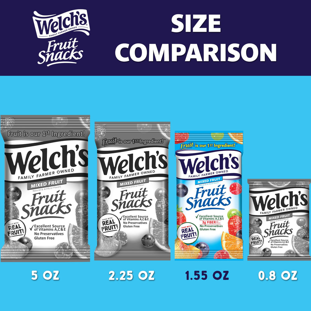 Open Welch's bulk box revealing rows of individual bags for easy distribution and restocking