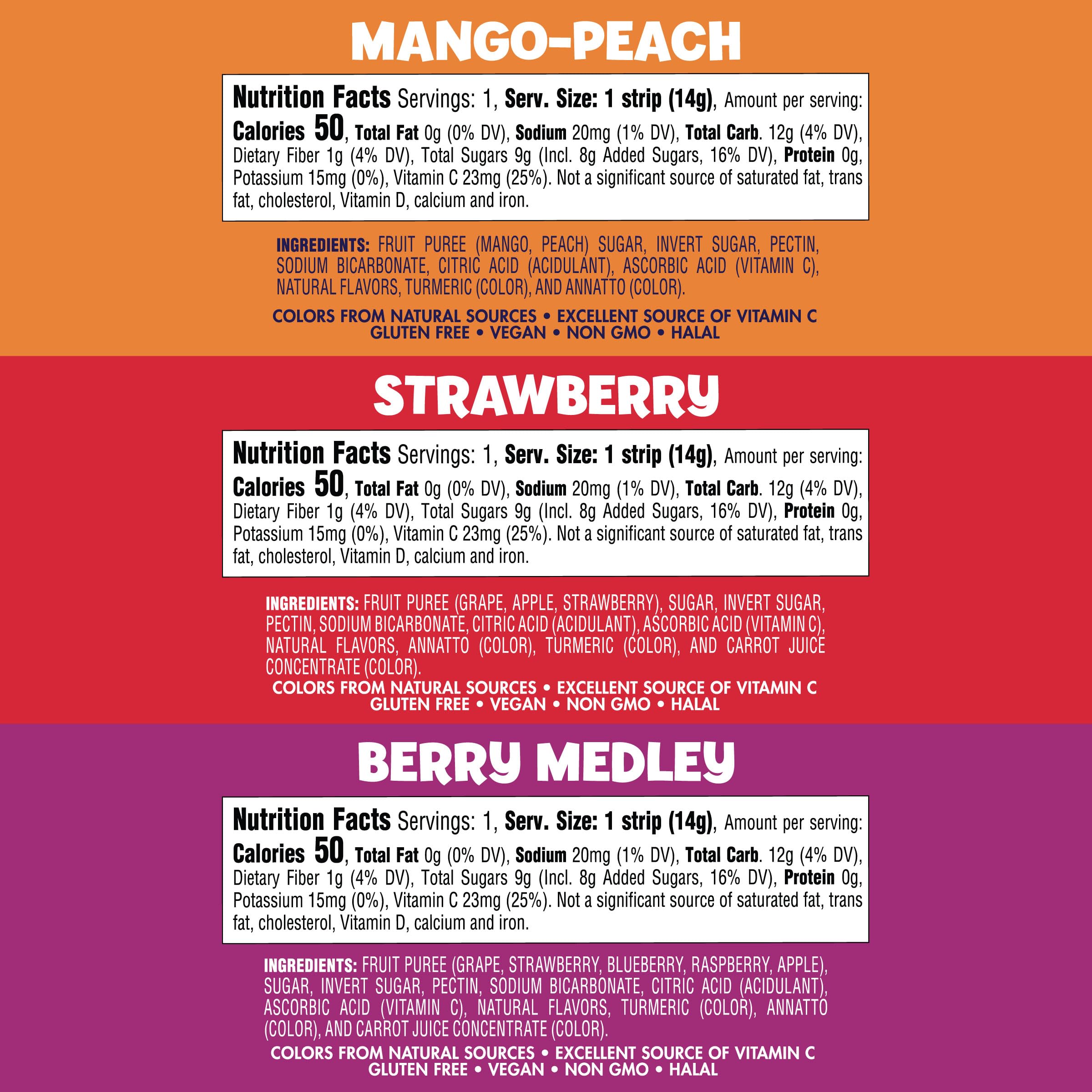 Welch's close-up of fruit strips texture highlighting soft non-sticky feel