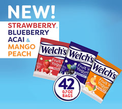 Welch's strawberry snack close-up showing fruit puree center and creamy coating