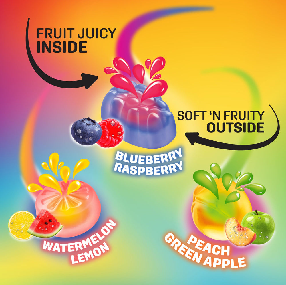 Welch's opened 0.8 oz pouch with fruit snacks visible for easy grab-and-go