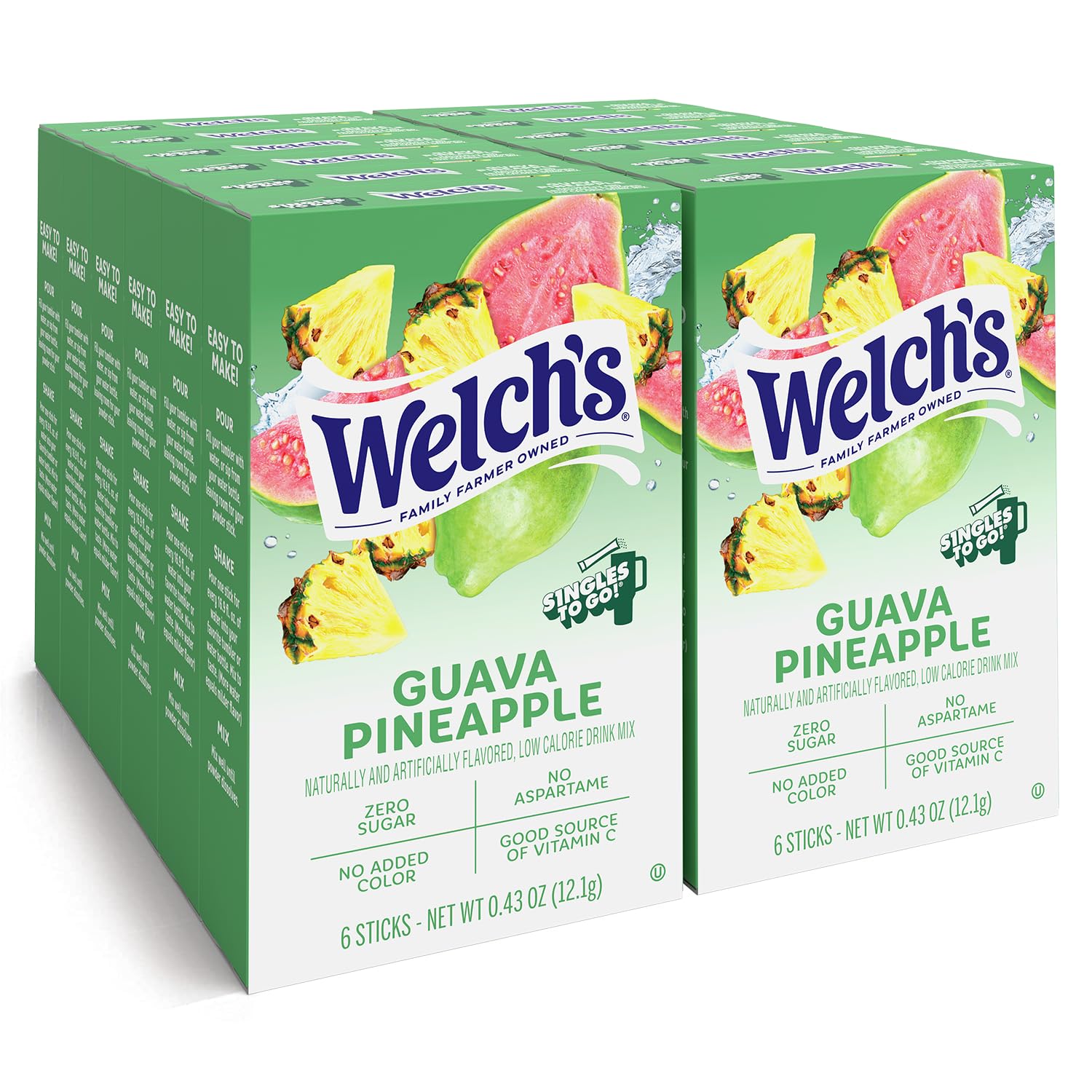 Welch's guava pineapple front box showing pack count and branding for convenience