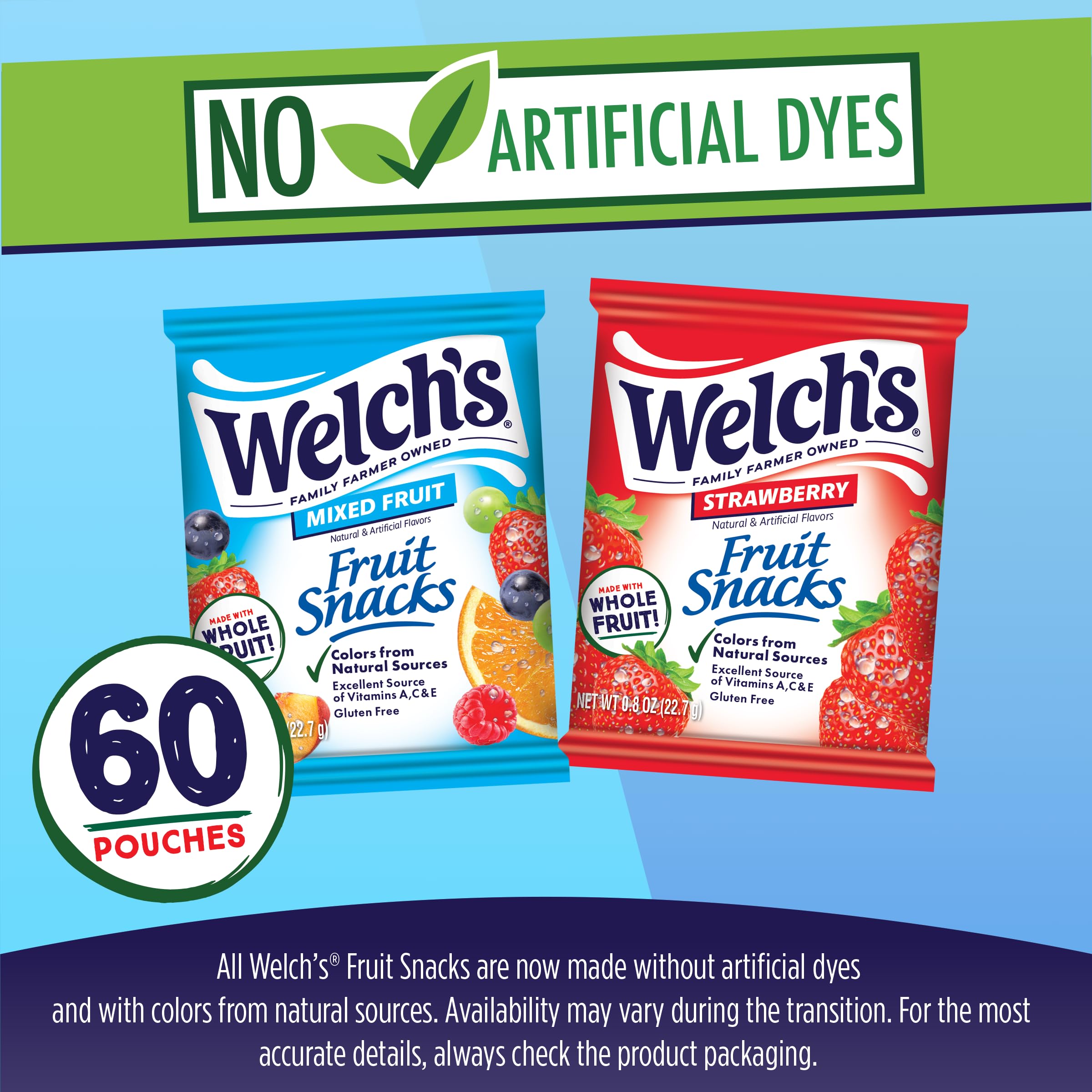 Close-up of a single Welch's snack pack highlighting whole fruit ingredient benefit