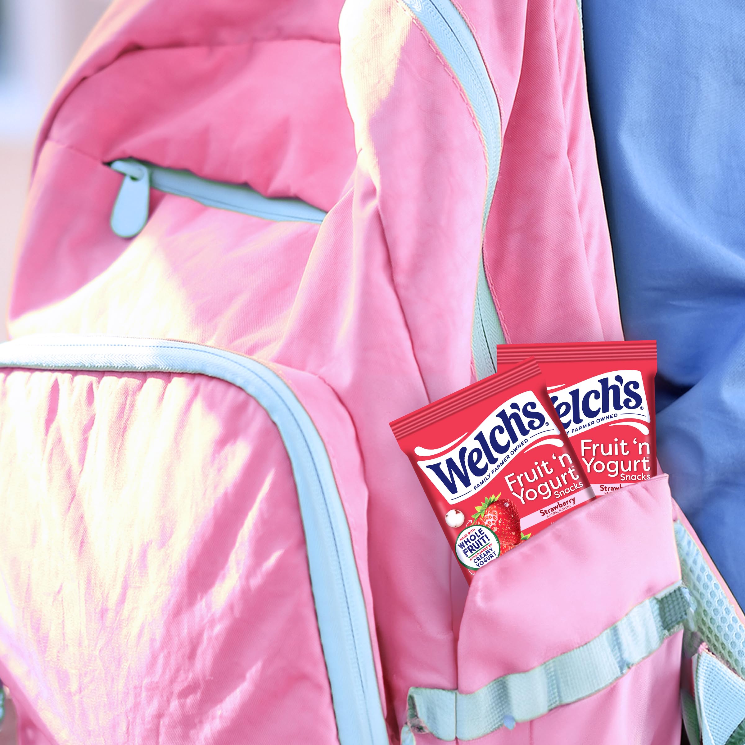 Welch's snacks packed inside a lunchbox demonstrating school-ready convenience