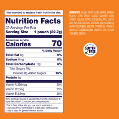 Welch's single 5oz mango peach snack pack held in hand for portability